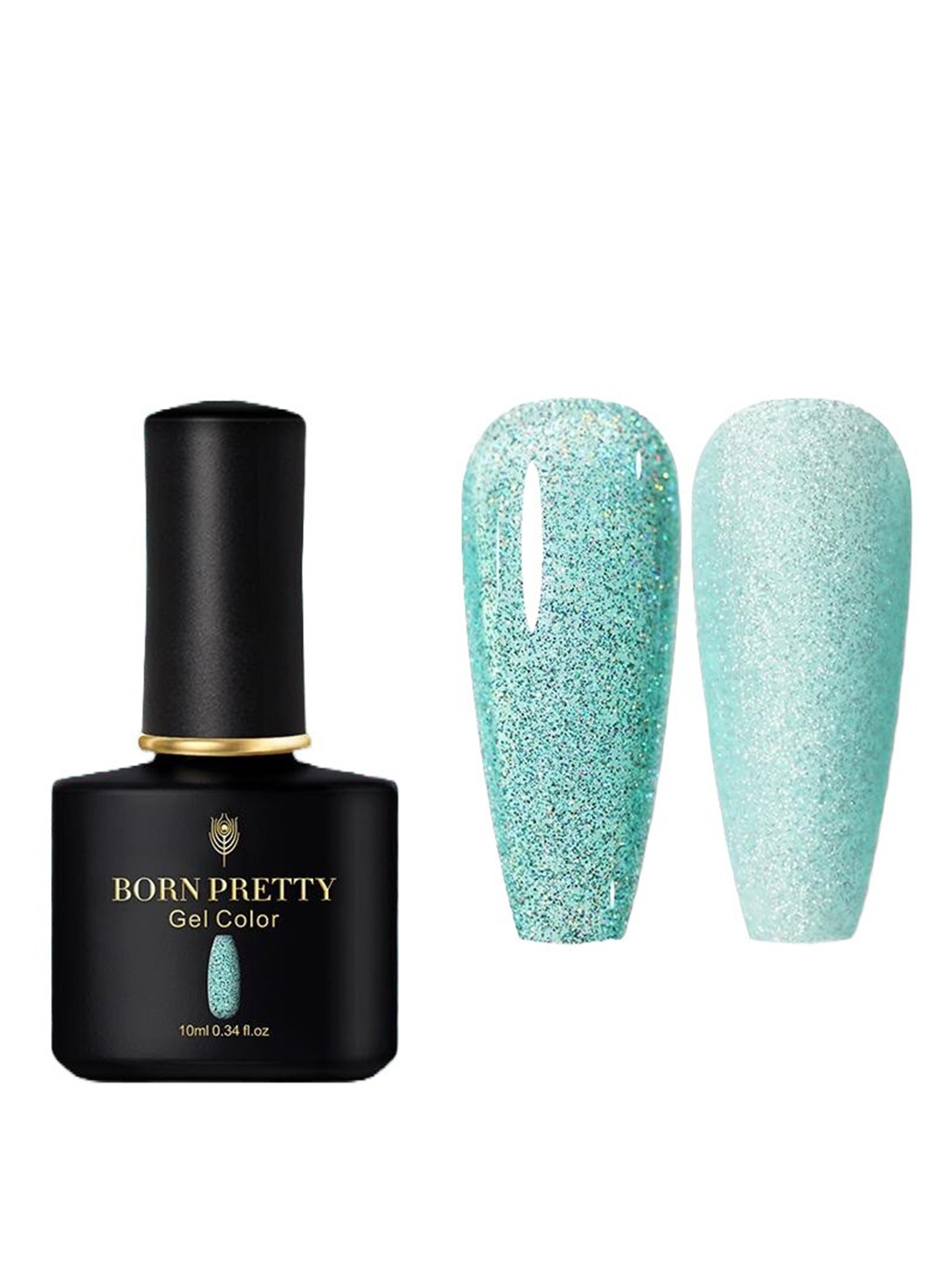 

BORN PRETTY Black Spar Series Glossy UV LED Gel Nail Enamel 10ml- Shade BP141, Sea green