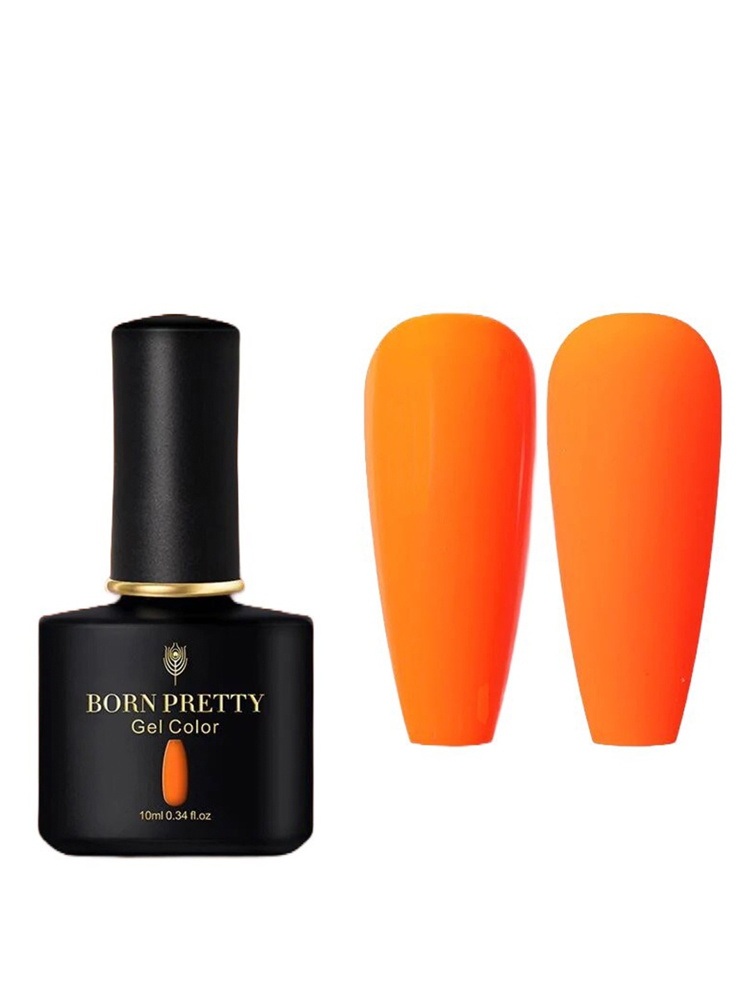 

BORN PRETTY Black Spar Series Glossy UV LED Gel Nail Enamel 10ml- Shade BP123, Orange