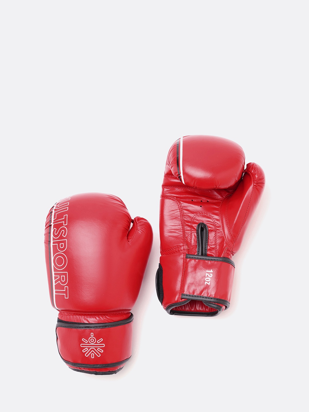 

CULT Brand Logo Printed Leather Antimicrobial Boxing Gloves, Red