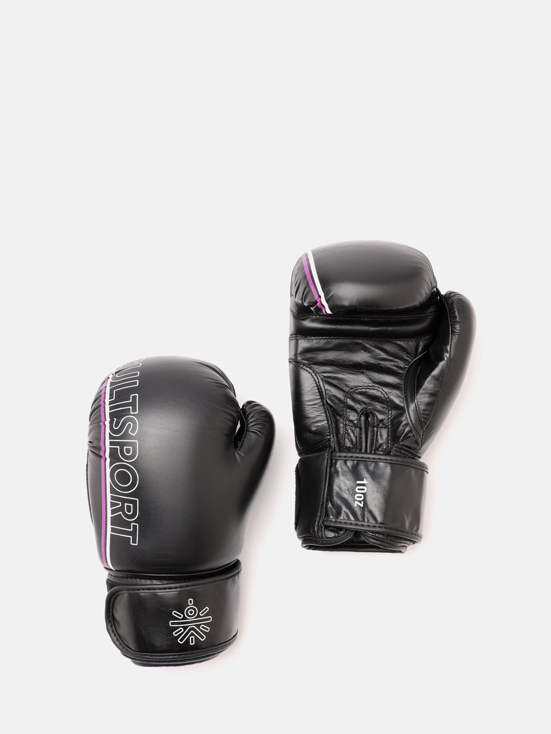 

Cultsport Brand Logo Printed Leather Antimicrobial Boxing Gloves, Black