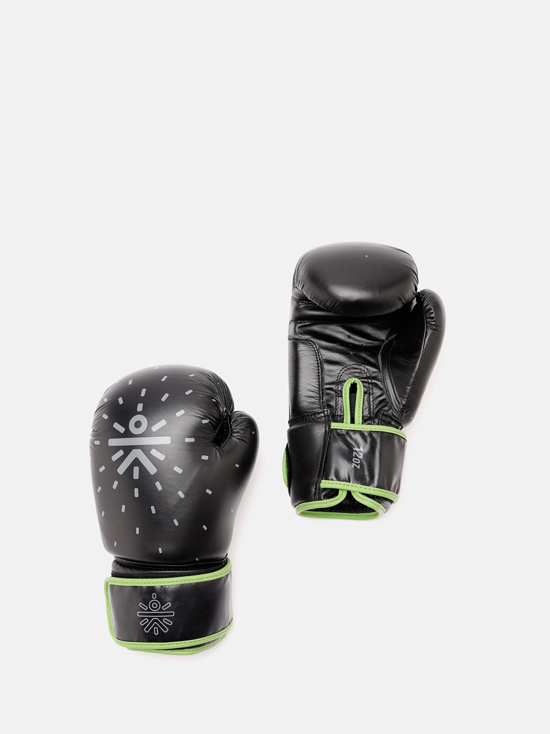 

CULT Brand Logo Printed Leather Antimicrobial Boxing Gloves, Black