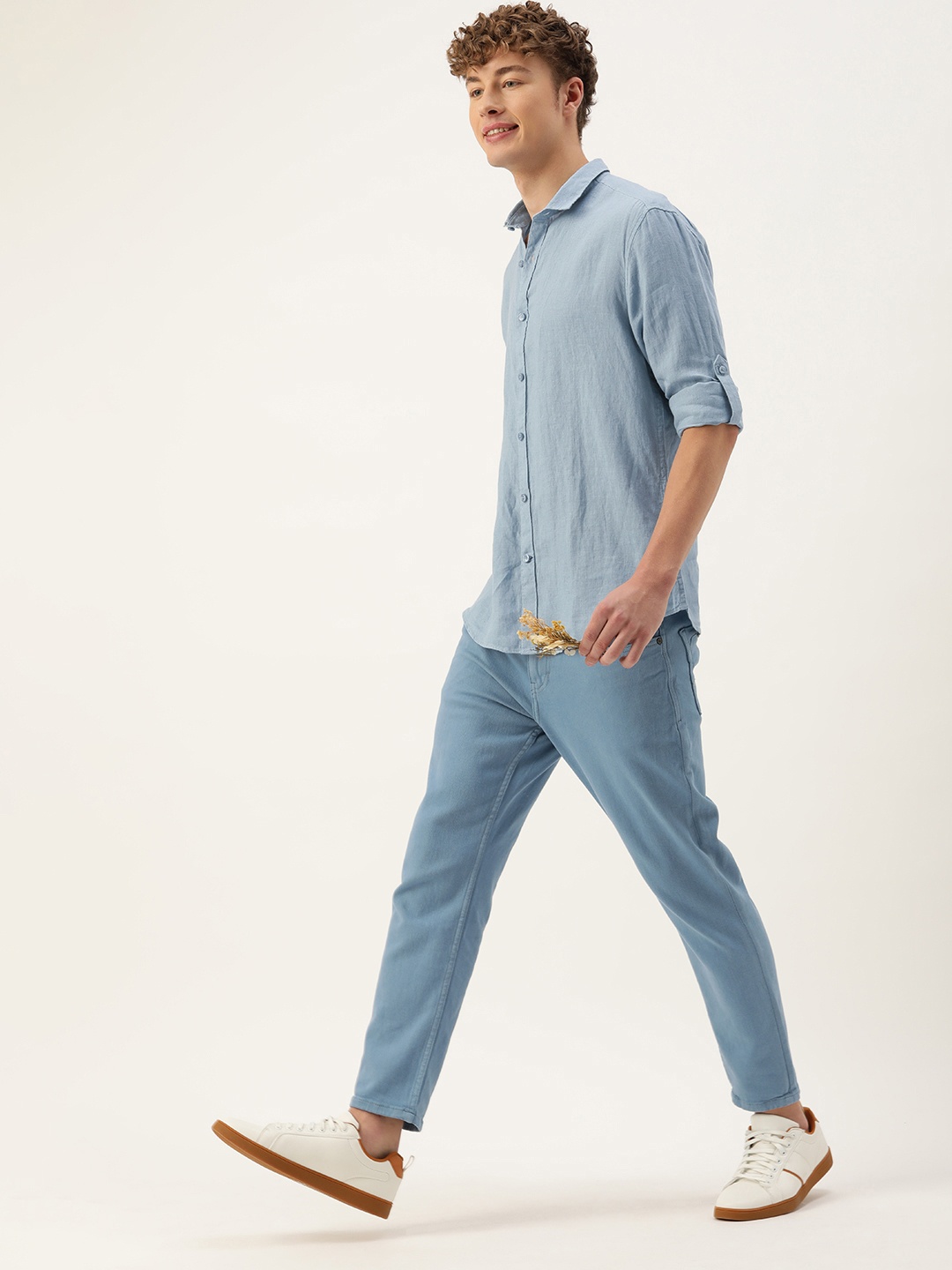

Mast & Harbour Pure Linen Casual Shirt, Blue