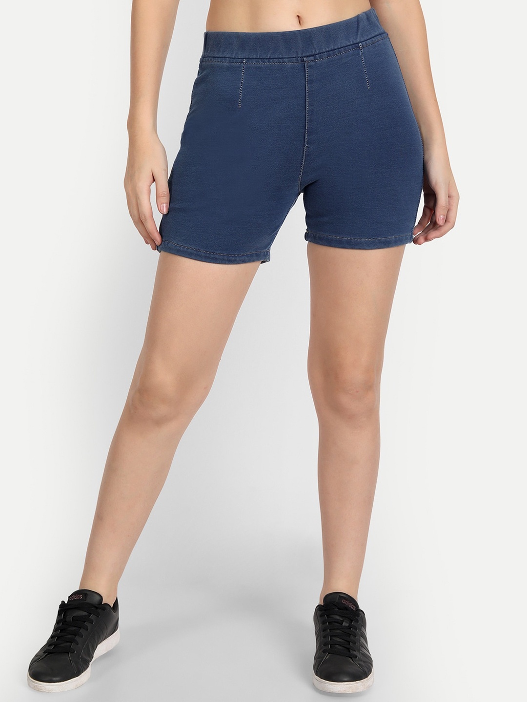

AngelFab Women High-Rise Denim Shorts, Blue