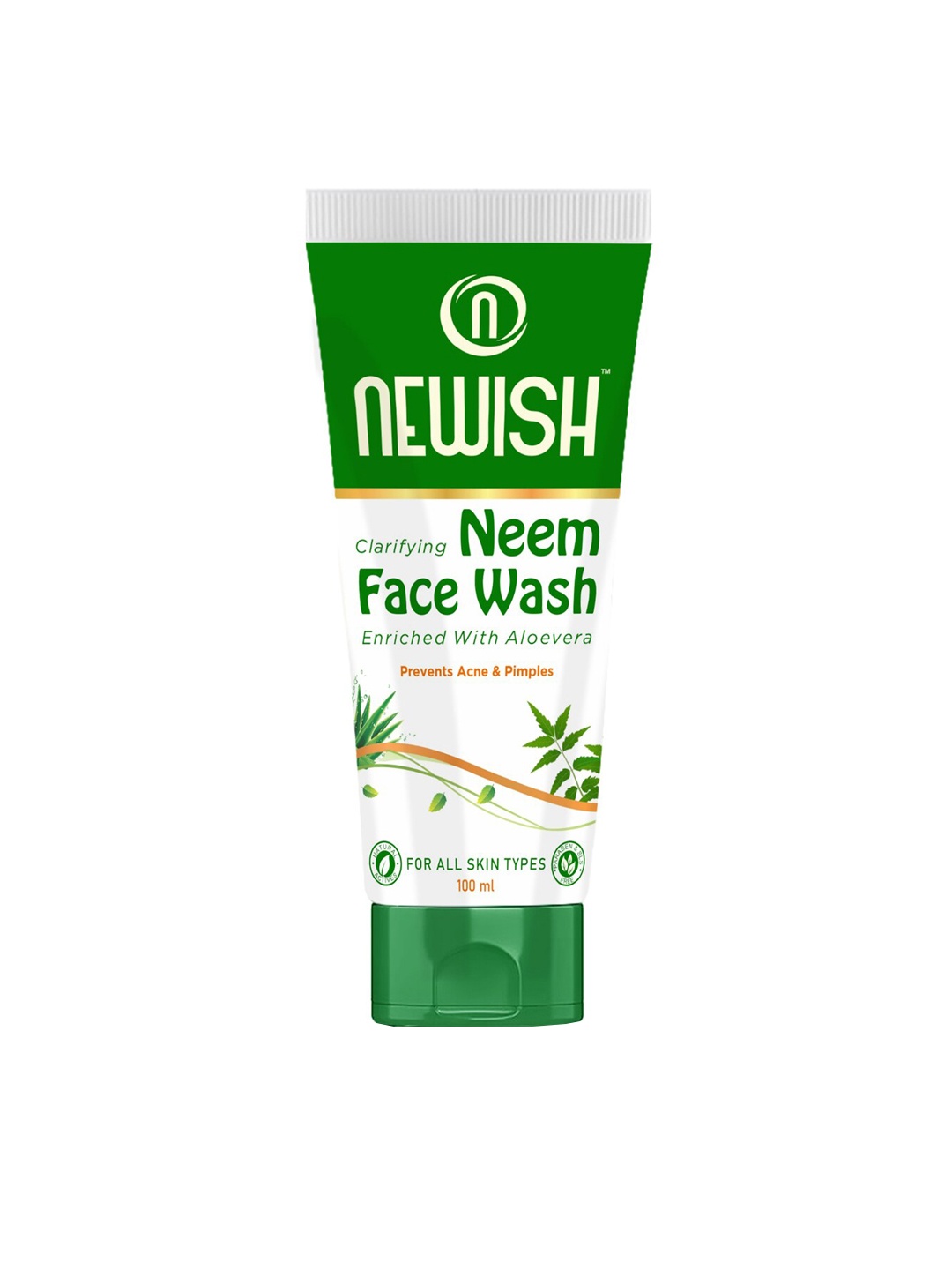 

NEWISH Clarifying Neem Face Wash with Aloe Vera to Prevent Pimple - 100 ml, Green