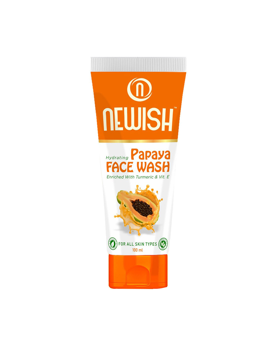 

NEWISH Hydrating Papaya Face Wash with Turmeric & Vitamin E - 100 ml, Orange