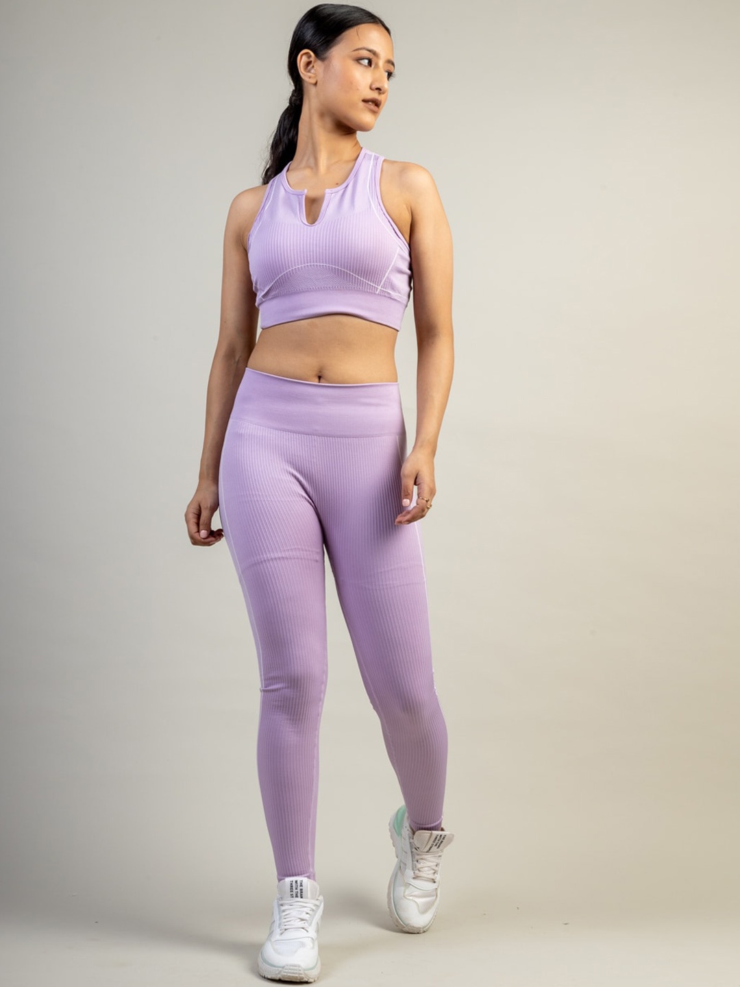 

SKNZ Slim-Fit Antimicrobial Ankle Length Tights, Purple
