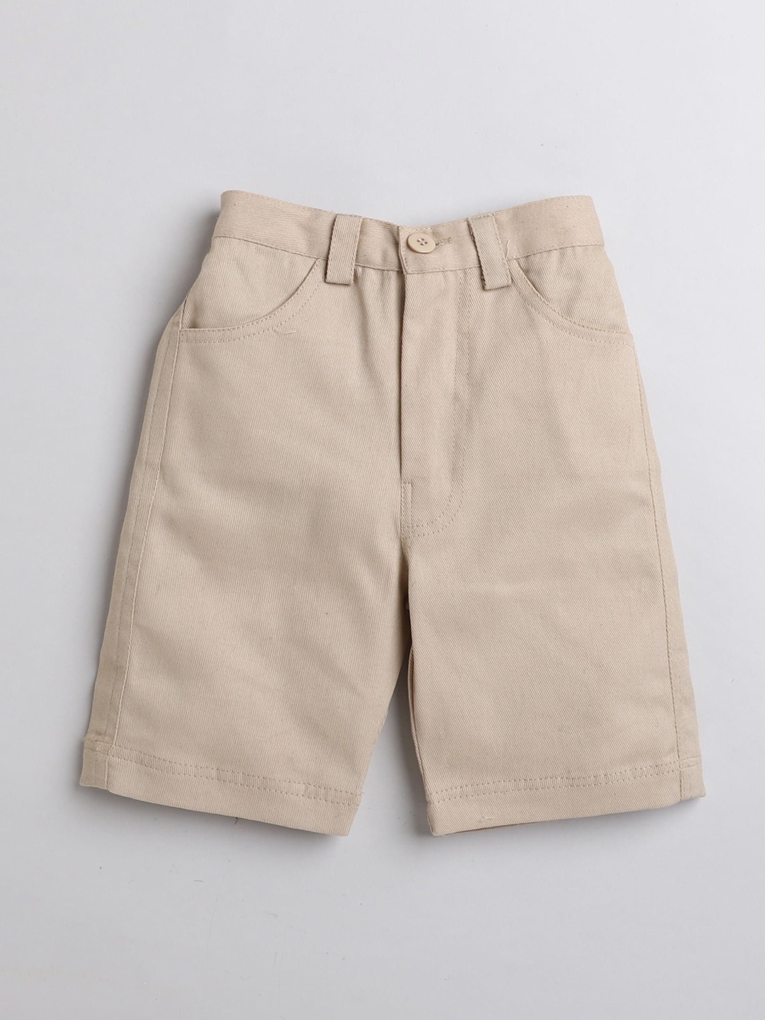 

AWW HUNNIE Boys Cotton Mid-Rise Regular Fit Shorts, Beige