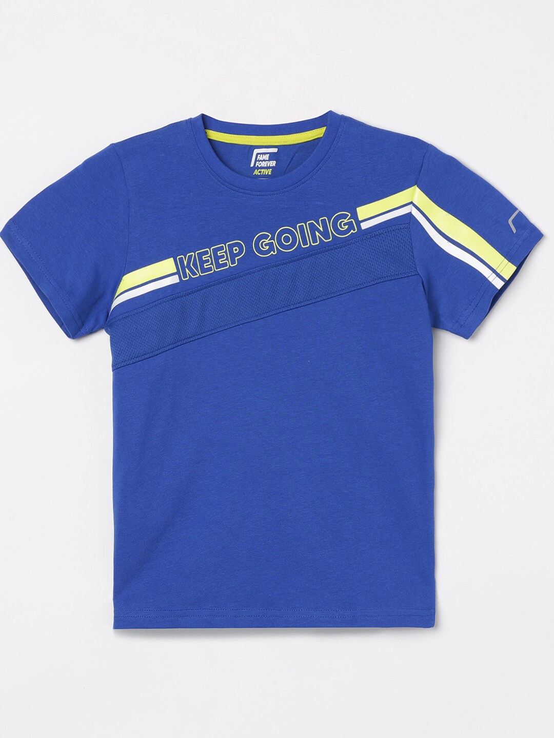 

Fame Forever by Lifestyle Boys Typography Printed Pure Cotton T-shirt, Blue