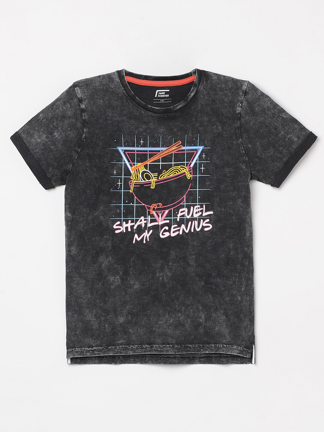 

Fame Forever by Lifestyle Boys Graphic Printed Pure Cotton T-shirt, Black