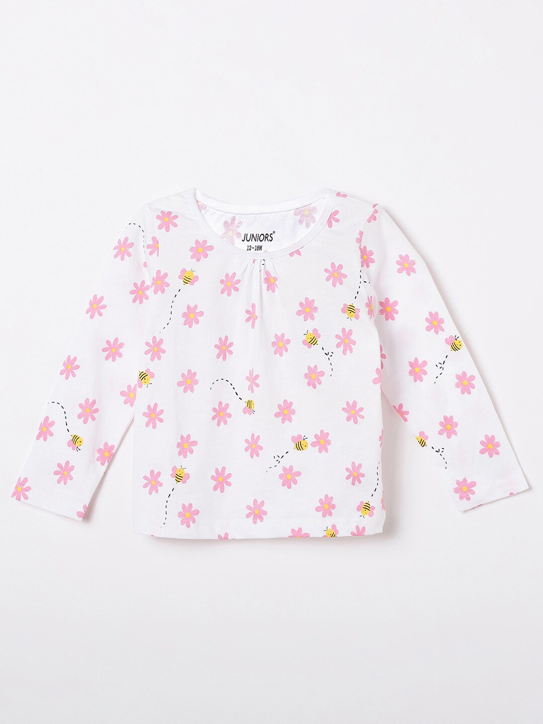 

Juniors by Lifestyle Girls Floral Printed T-shirt, White