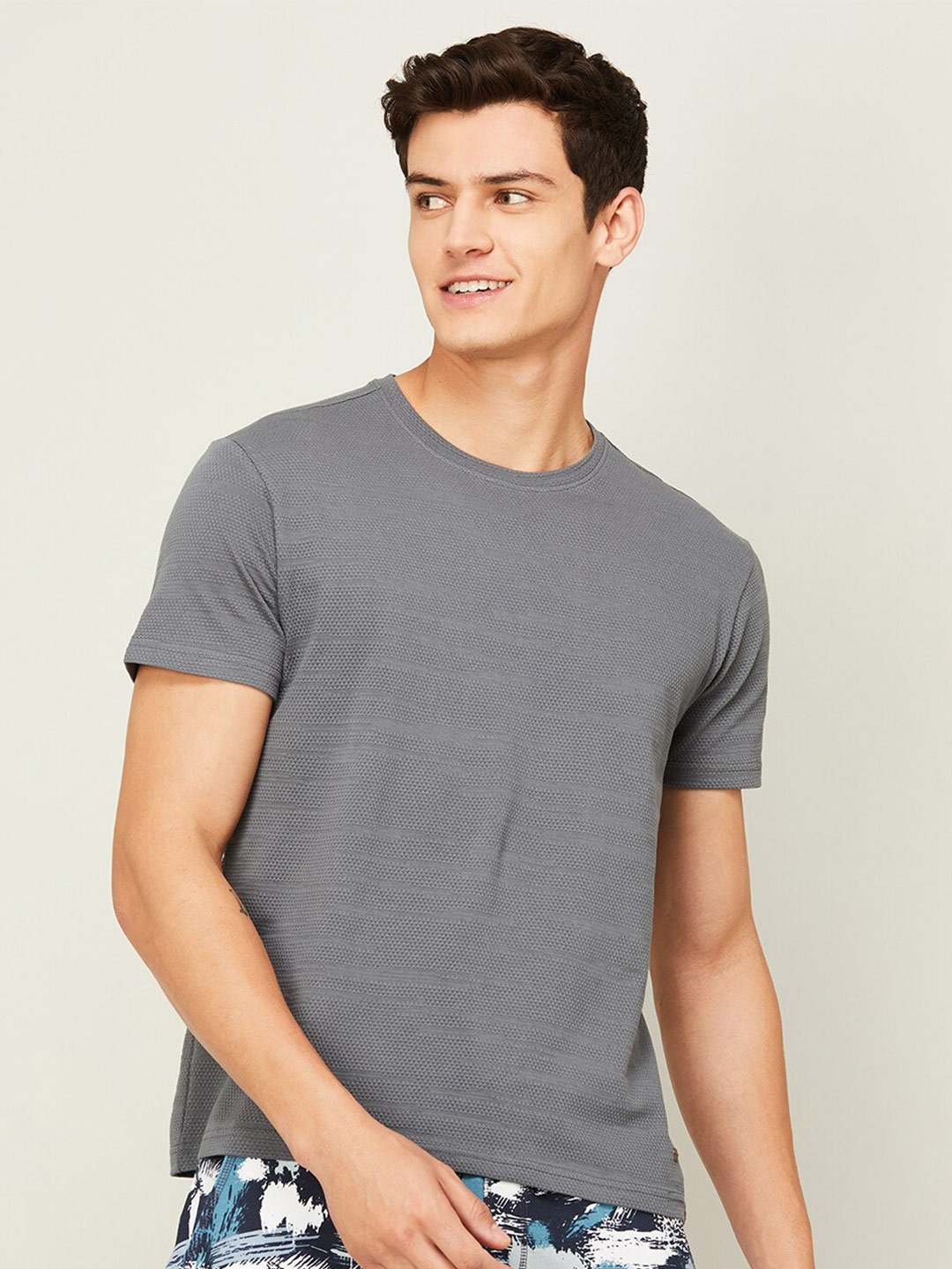 

Fame Forever by Lifestyle Round Neck Cotton T-shirt, Grey