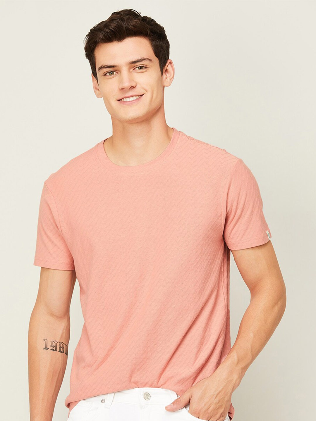 

Fame Forever by Lifestyle Self Design Cotton T-shirt, Peach