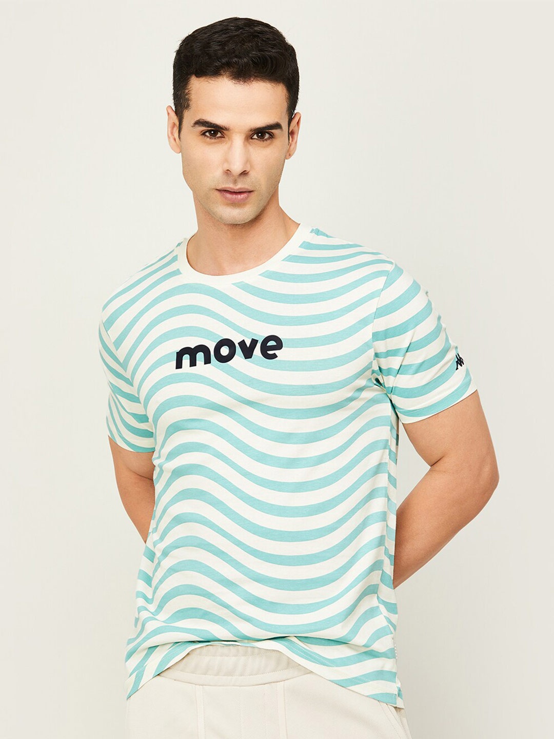 

Kappa Wavy Striped Short Sleeves Cotton T-shirt, Blue