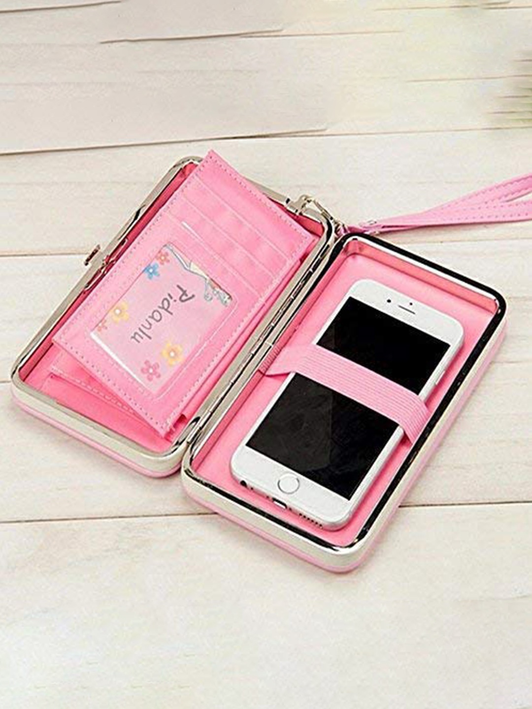 

Alexvyan Card Holder Phone Pocket Box Clutch, Grey