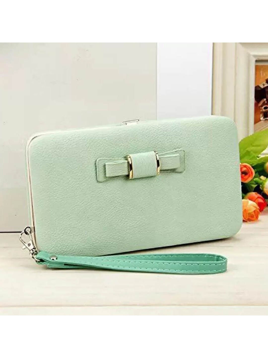 

Alexvyan Card Holder Phone Pocket Box Clutch, Green