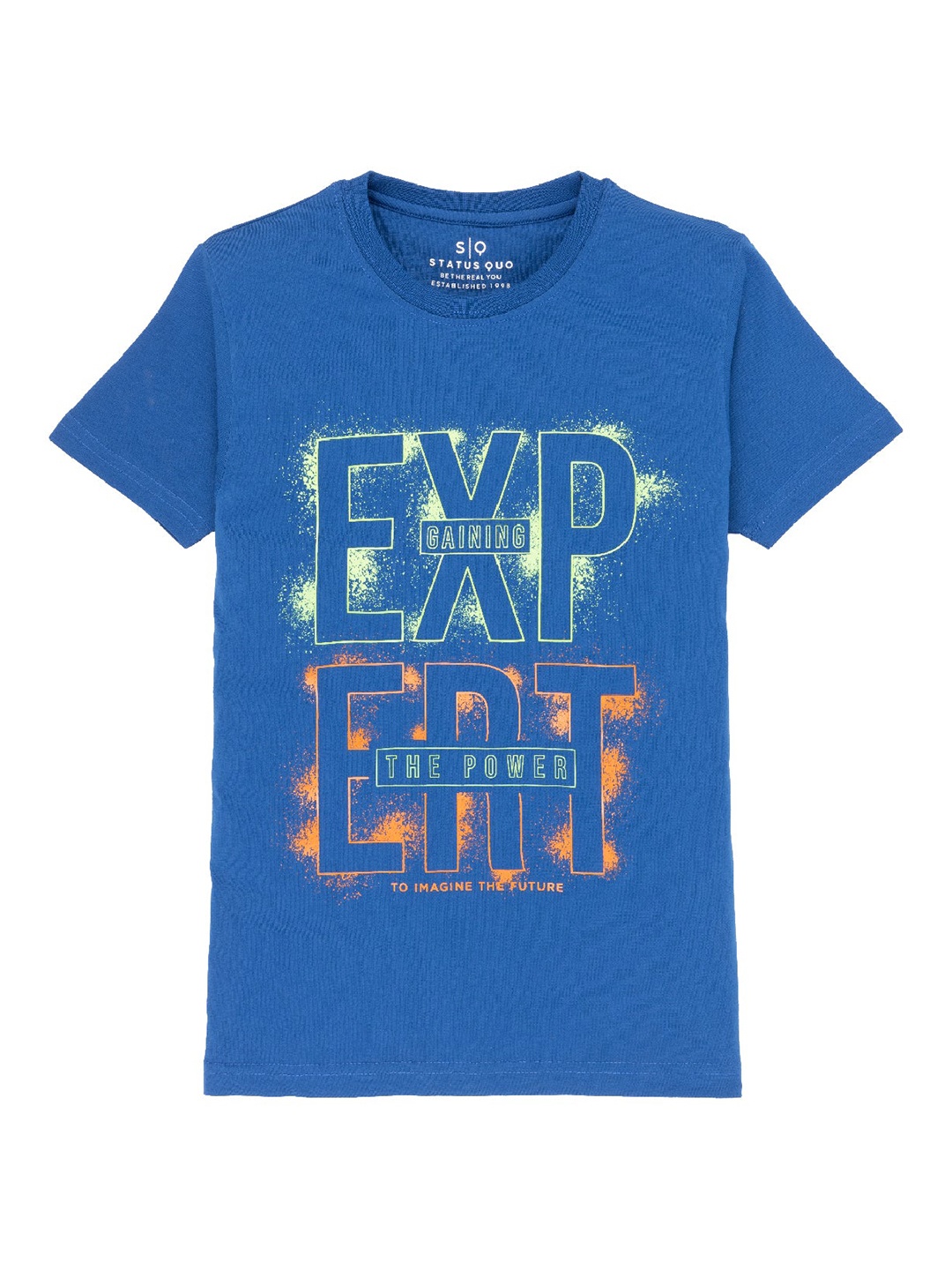 

Status Quo Boys Typography Printed Cotton T-shirt, Blue