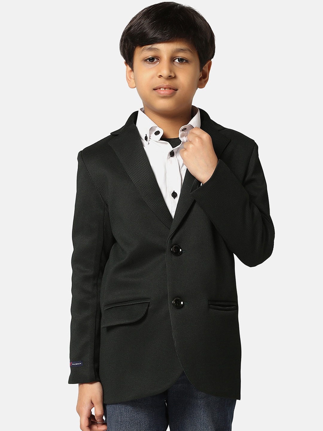 

TAHVO Boys Single-Breasted Notched Lapel Slim Fit Blazers, Green