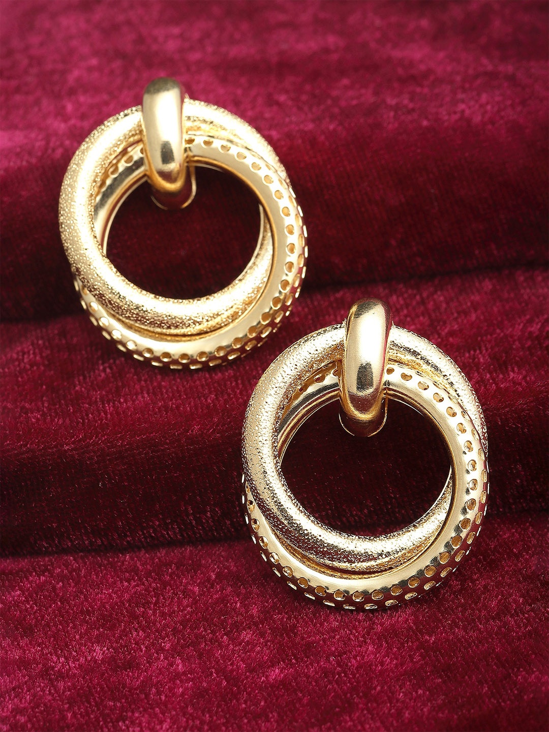 

Bohey by KARATCART Gold-Plated Contemporary Drop Earrings