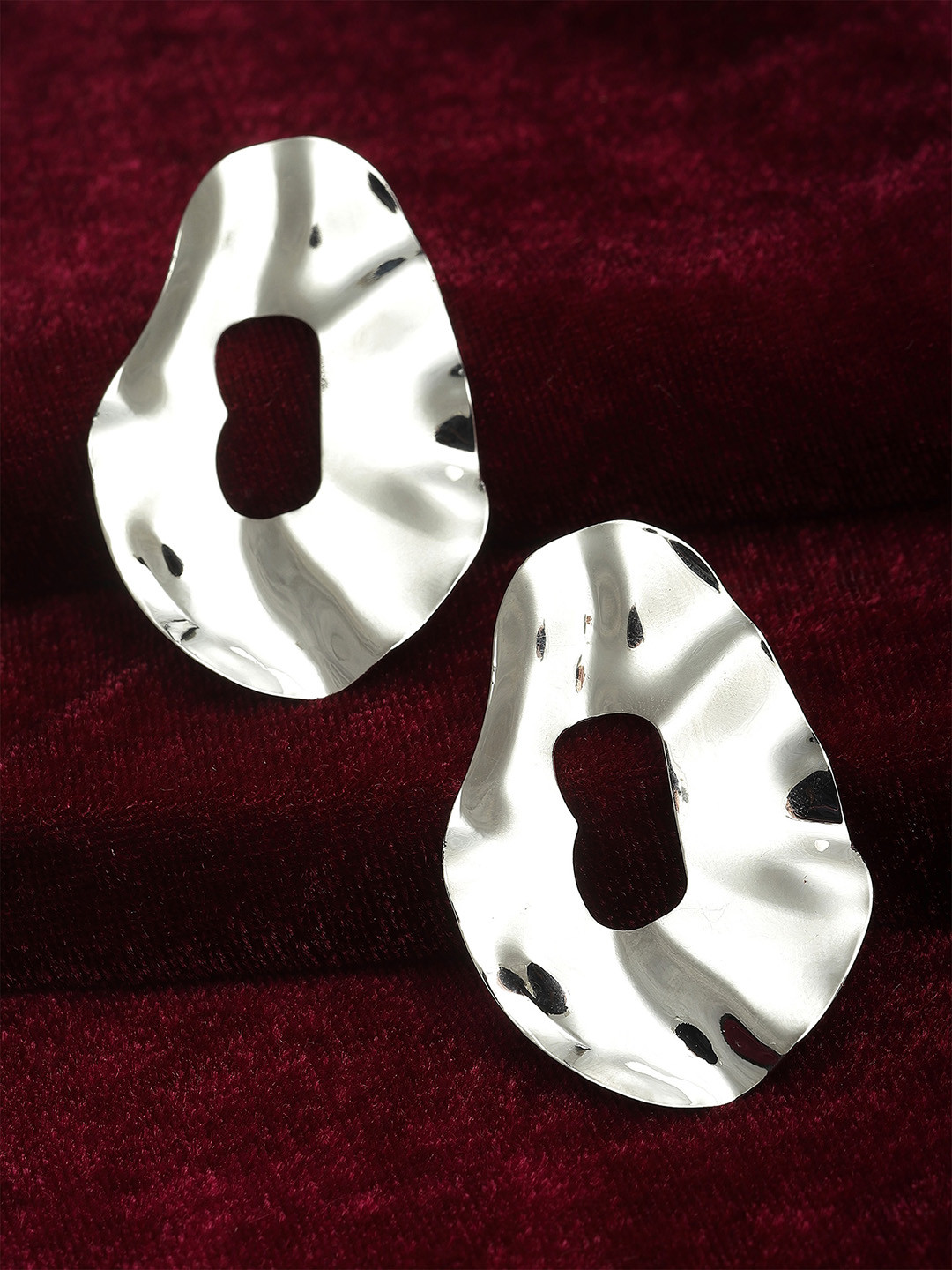 

Bohey by KARATCART Silver-Plated Contemporary Drop Earrings
