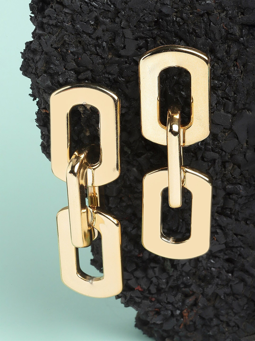 

Bohey by KARATCART Gold-Plated Contemporary Drop Earrings