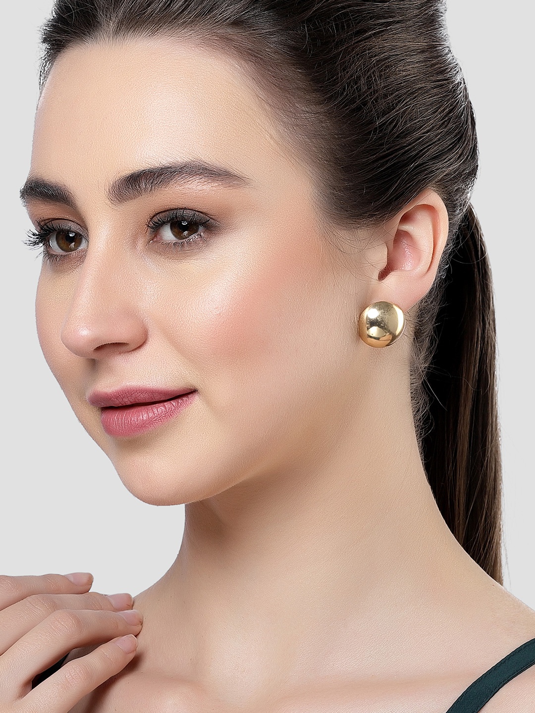 

Bohey by KARATCART Gold-Plated Contemporary Studs Earrings