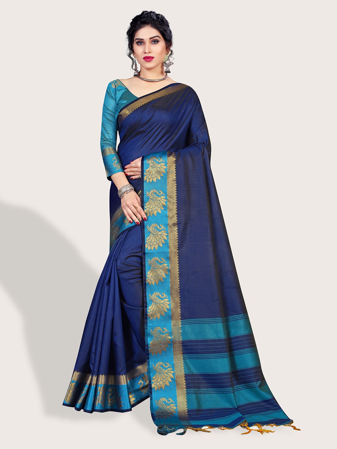 

Vaidehi Fashion Zari Art Silk Saree, Blue