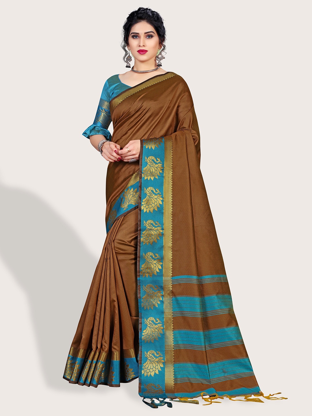 

Vaidehi Fashion Woven Design Zari Art Silk Saree, Brown
