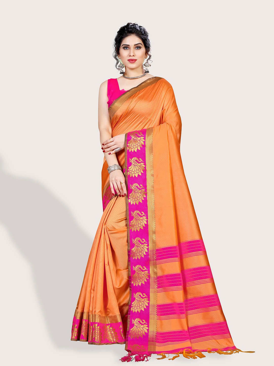

Vaidehi Fashion Woven Design Zari Art Silk Saree, Peach