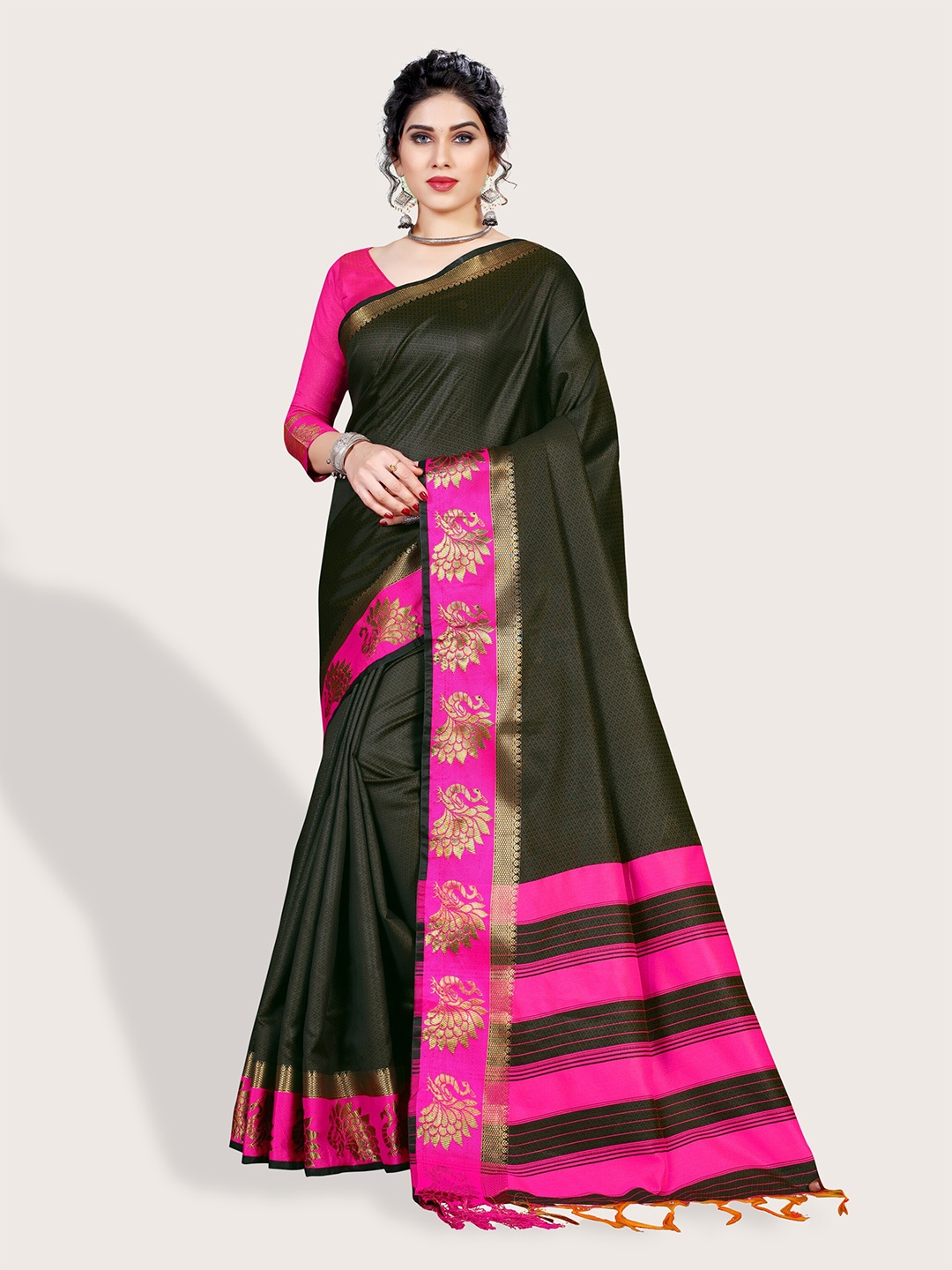 

Vaidehi Fashion Zari Art Silk Saree, Green