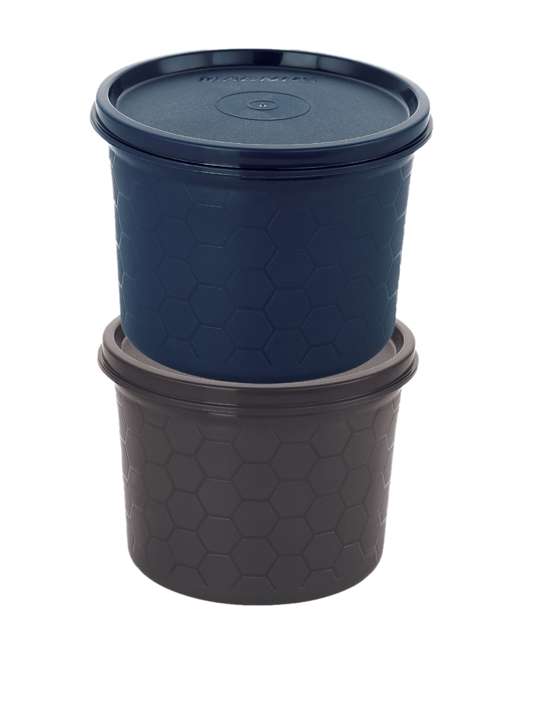 

MAGNUS Blue & Brown 2-Pieces Textured Microwave Easy Lock Container 550 ml Each
