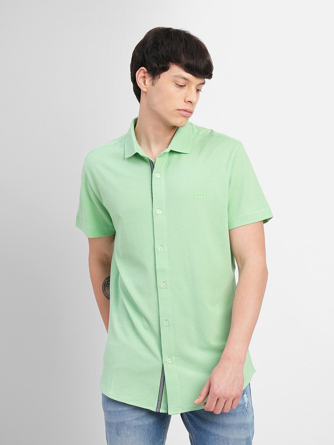 

Jack & Jones Cotton Slim Fit Casual Shirt, Green