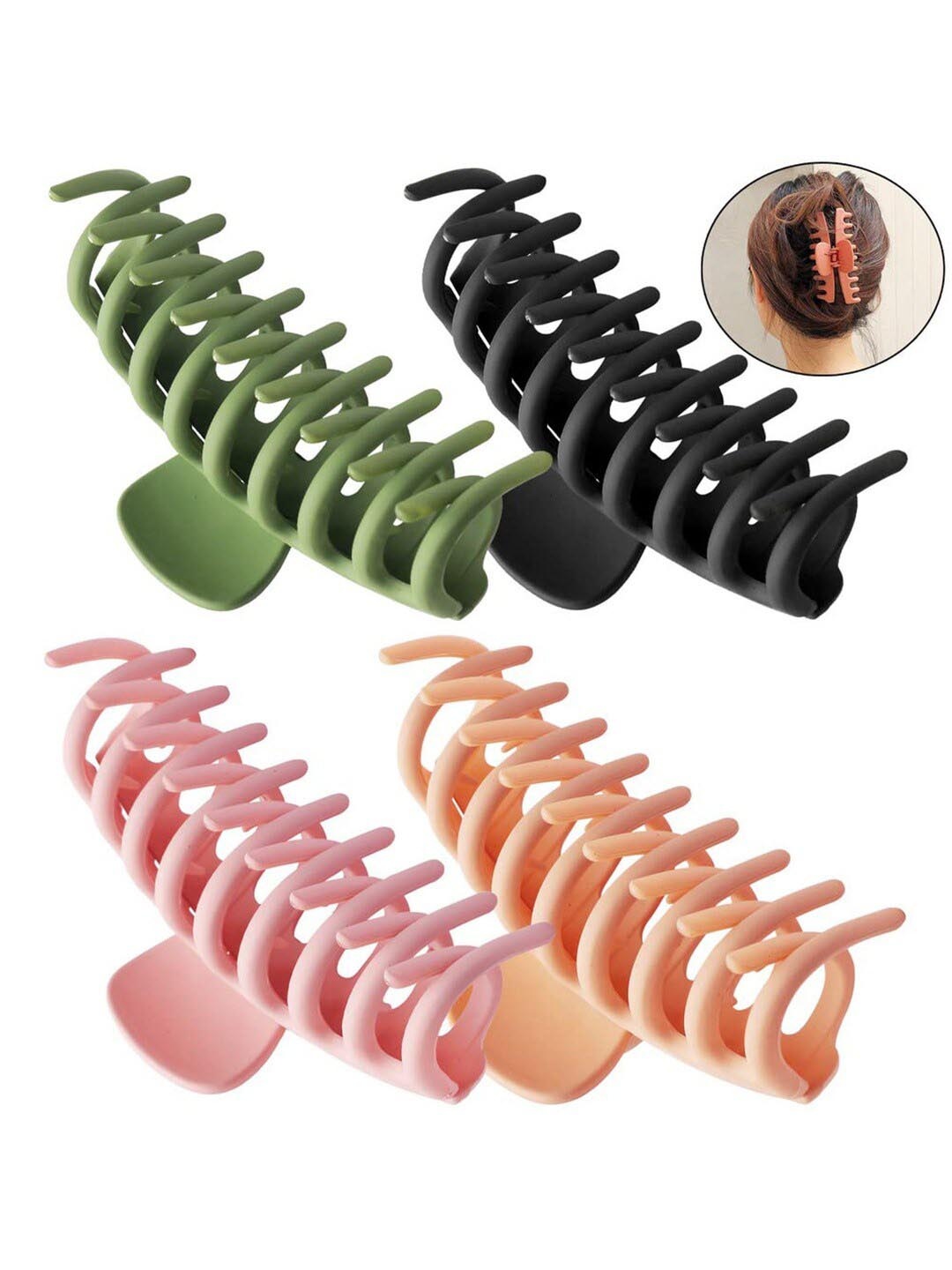 

Krelin Women Plastic Hair Claw Clips, Green