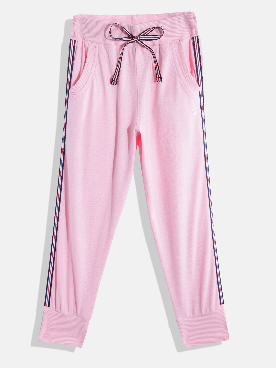 

FEMEA Girls Solid Cotton Joggers, Pink