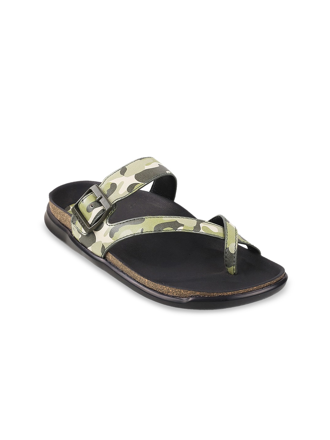 

Mochi Printed One Toe Flats, Green