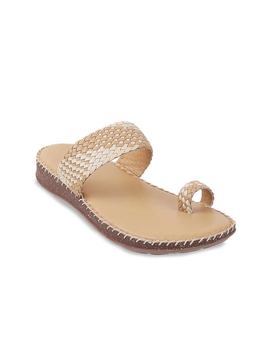 

Mochi Women One Toe Flats, Beige