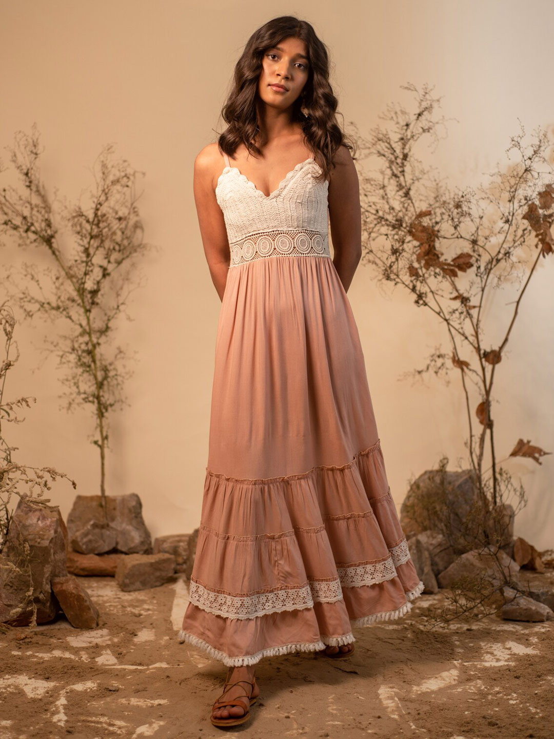 

Label Reyya Shoulder Straps Maxi Dress, Pink