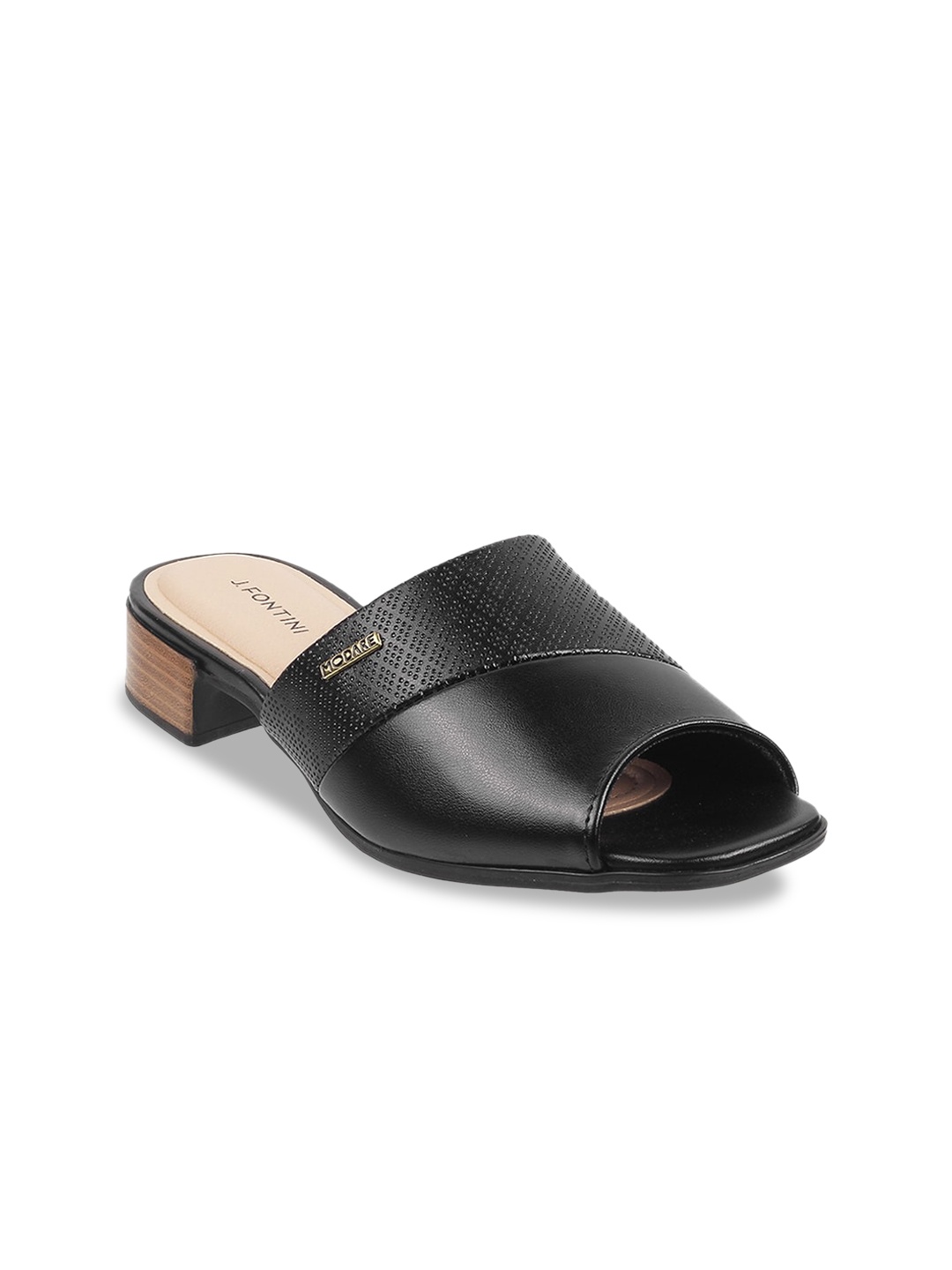 

J.FONTINI Peeps Toes Block Heels, Black