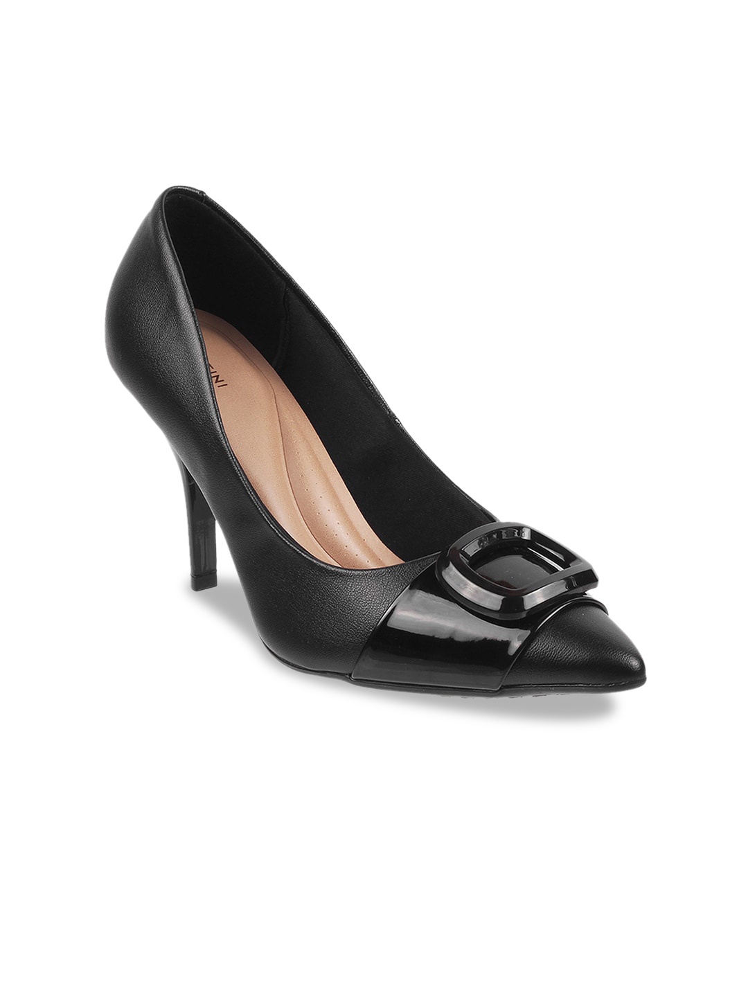 

J.FONTINI Pointed Toe Slim Pumps, Black