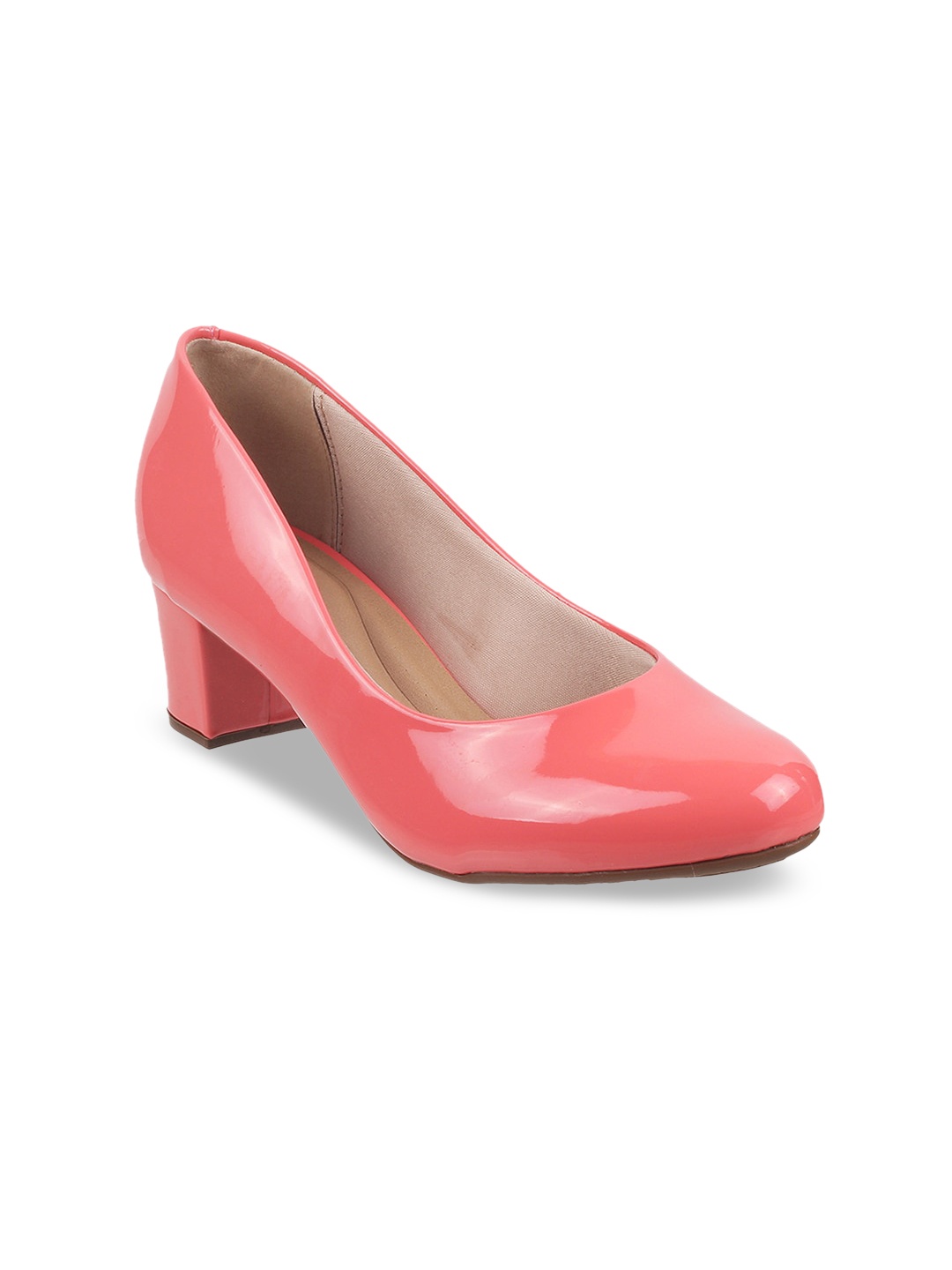 

J.FONTINI Pointed Toe Block Pumps, Pink