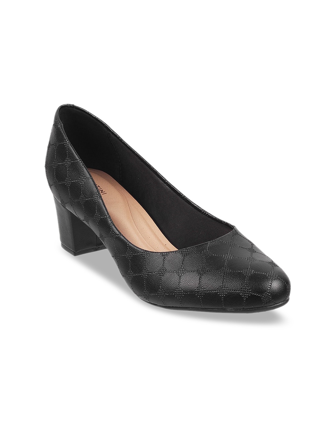 

J.FONTINI Textured Block Heel Pumps, Black