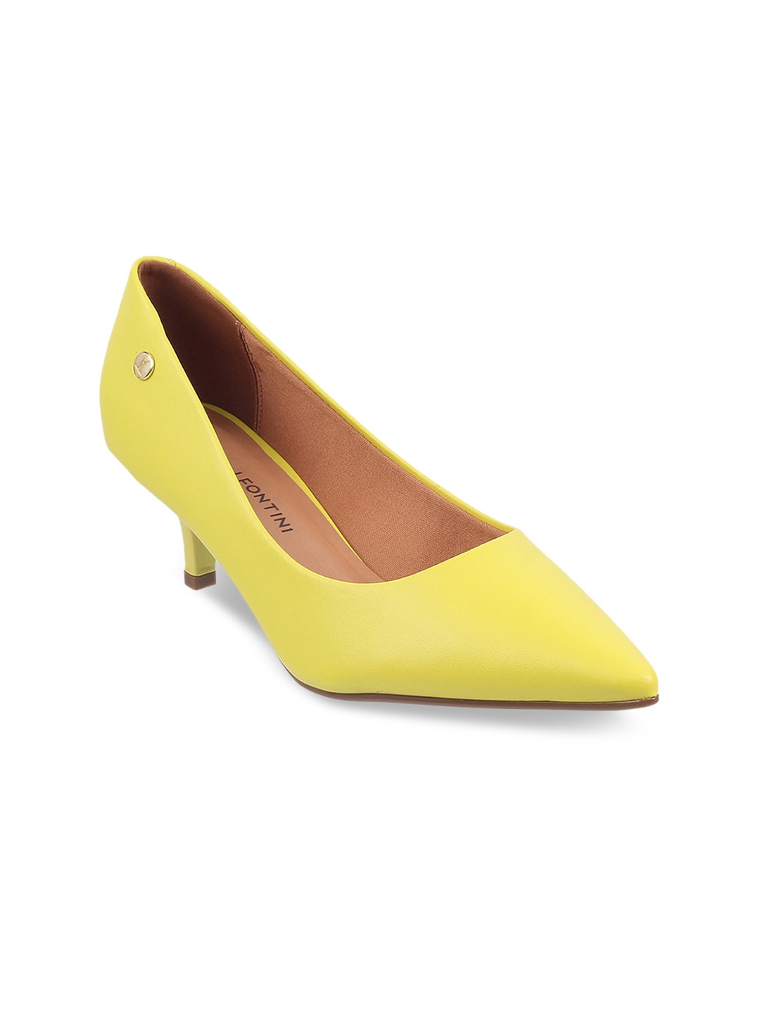 

J.FONTINI Pointed Toe Block Pumps, Yellow