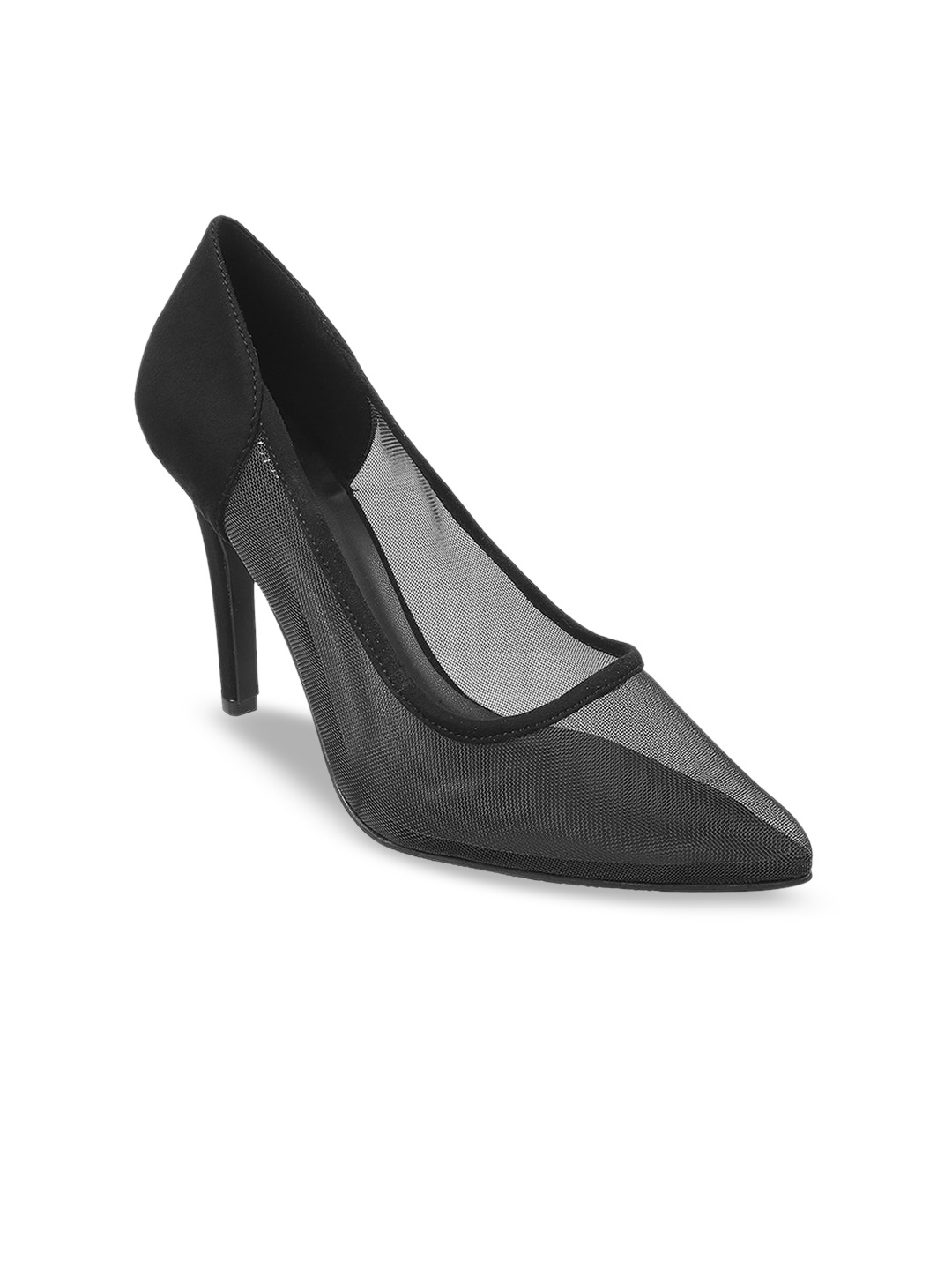 

Mochi Woven Design Pointed Toe Pumps, Black