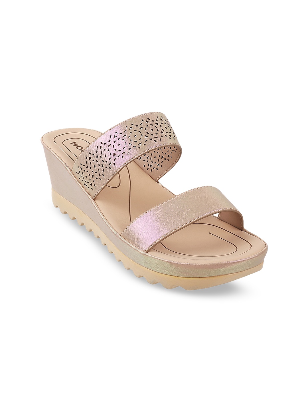 

Mochi Open Toes Wedge Heels, Gold