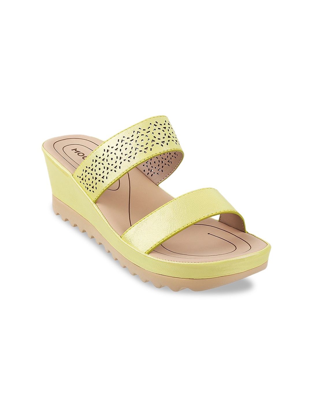 

Mochi Wedge with Laser Cuts, Yellow