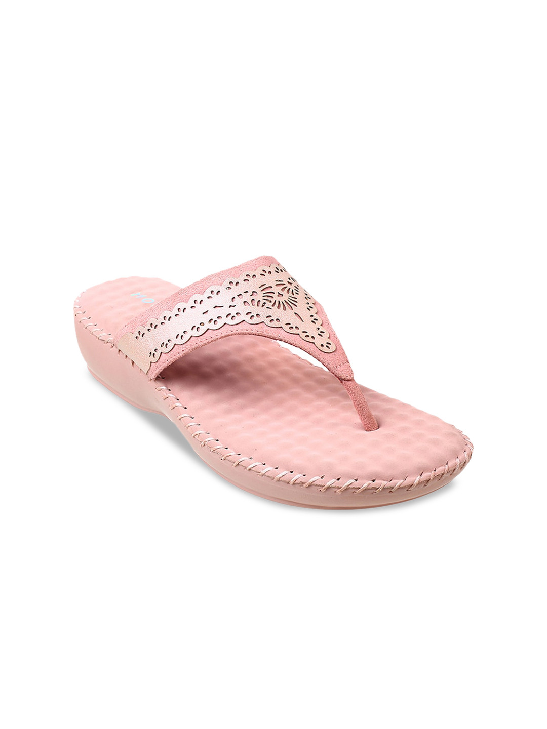 

Mochi Open Back Embellished COmfort Sandals, Peach