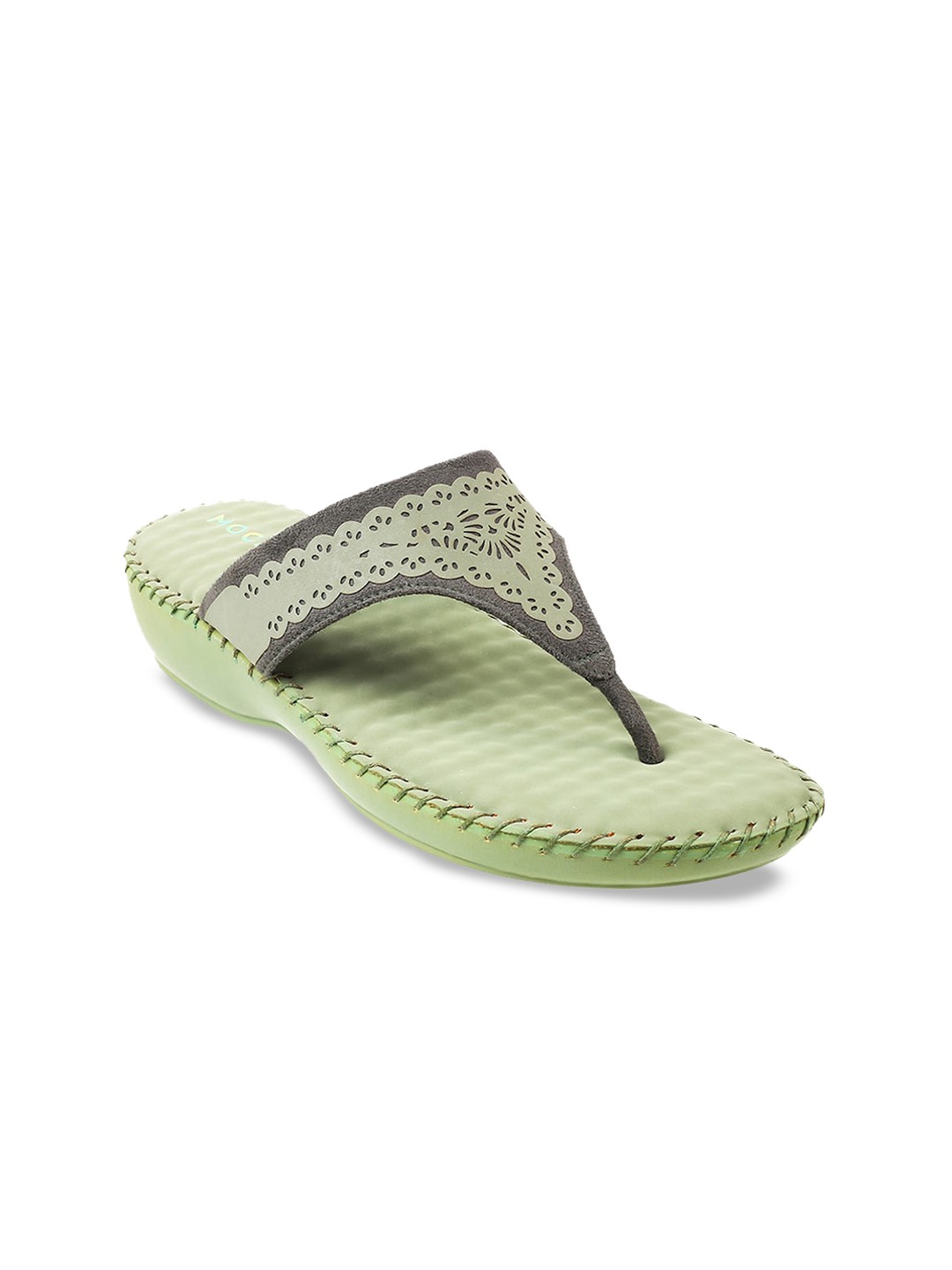 

Mochi Textured Open Toe Wedge Heels, Green
