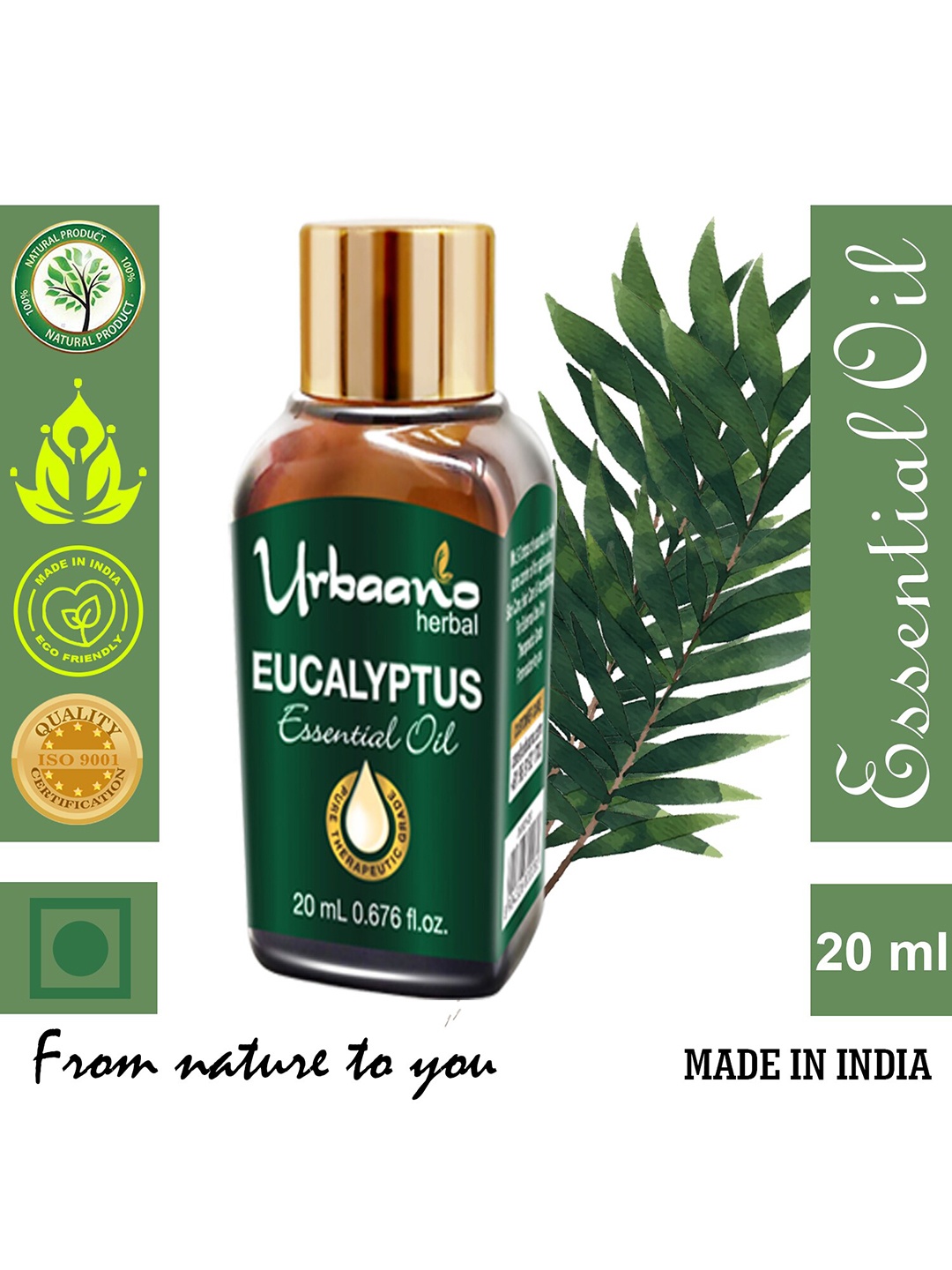 

Urbaano Herbal Eucalyptus Essential Oil 20ml, Nude