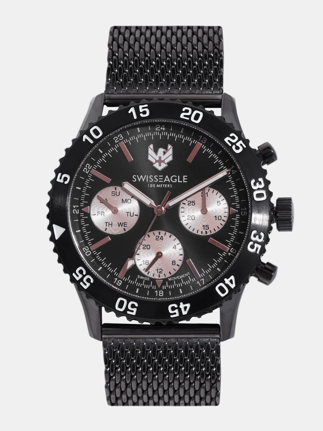 

Swiss Eagle Men Black Analogue Watch SE-9118-3