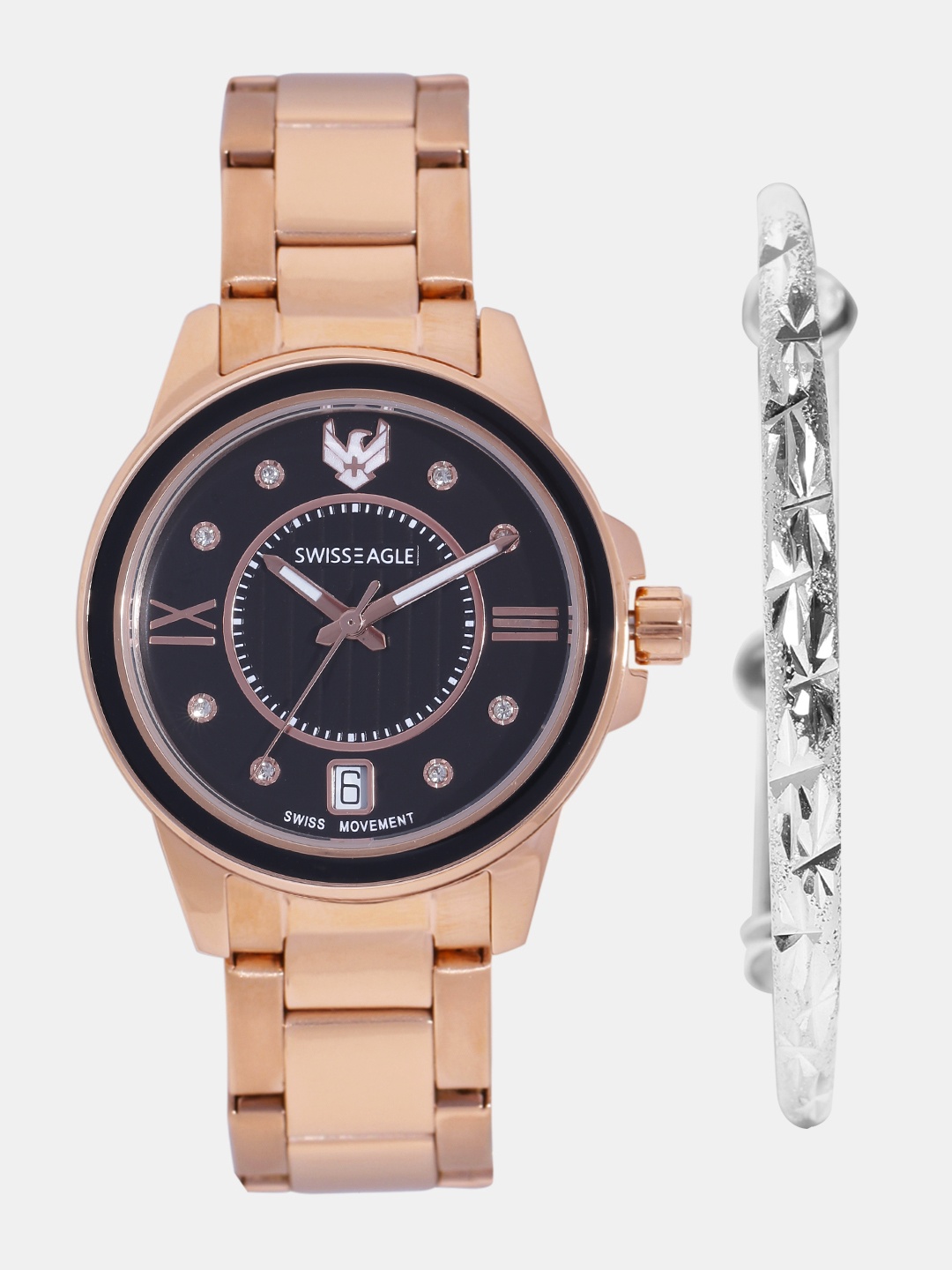 

Swiss Eagle Women Watch Gift Set, Black