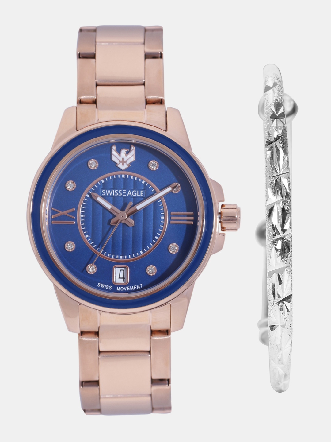 

Swiss Eagle Women Watch Gift Set, Blue